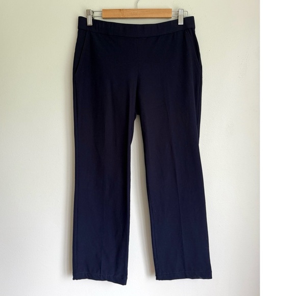 Eileen Fisher • Washable Stretch Crepe Ankle Pant in Navy Blue - Picture 3 of 7